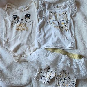 White Cat 3 Piece Set